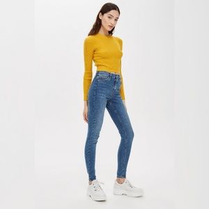 TOPSHOP Jamie Jeans High Waisted Mid Blue